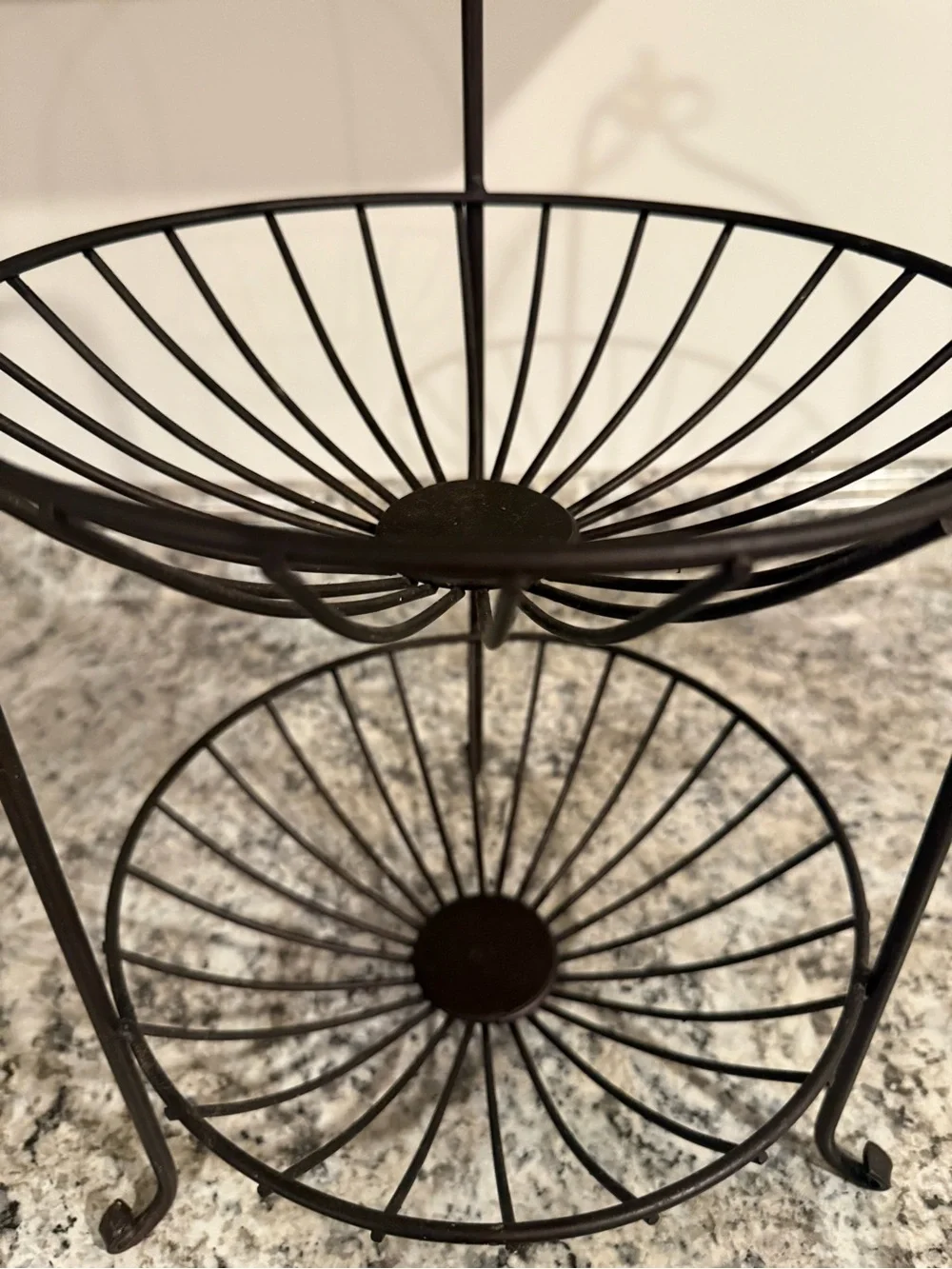 Two-Tier Metal Fruit/Display Stand in Dark Bronze